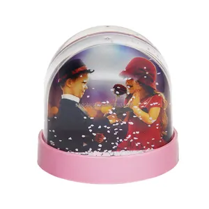 Recuerdo único moderno, diseño personalizado, foto de brillo rosa, imagen de cúpula de agua, globo