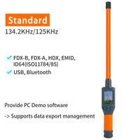 Lecteur de puces animales portable longue portée Bluetooth 134,2 kHz LF HDX FDX-B RFID Scanner de suivi des étiquettes d'oreille des animaux