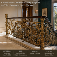 Sculpture décorative en bronze pour balustrade, artisanat métallique, moulage à la main, décoration d'escalier antique pour villa, hôtel, manoir, design personnalisé durable