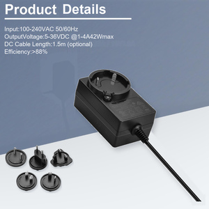 24V 1500mA Interchangeable Plug Power Supply 36W Detachable PSU for LED <strong>Camerial</strong> LCD 12V 3A AC DC Power Supply Adapter - Product Image 3