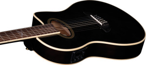 EKO GUITARS - NXT NYLON N100CE SEE THROUGH BLACK, Guitarra Clásica Electroacústica de Cuerpo Delgado con Cutaway, Tapa de Abeto - Product Image 5
