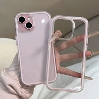 Luxe Bonbons Couleur Cadre Clair Retour Téléphone étui pour iphone 17 16 15 14 13 12 Pro Max 11 16PLUS 17 Acrylique Antichoc 3 en 1 Couverture