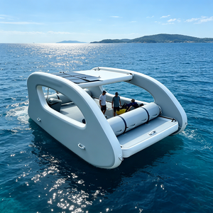 Plateforme <span class=keywords><strong>de</strong></span> yacht électrique gonflable portable <span class=keywords><strong>de</strong></span> luxe pour les centres <span class=keywords><strong>de</strong></span> villégiature, bateau flottant pour 6 à 8 personnes avec sol antidérapant - Product Image 6
