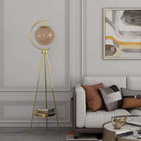 Lampe sur pied LED nordique de luxe moderne dorée avec boule de verre pour salon, idéale pour la décoration intérieure - Grande Vente