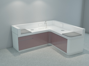 Meuble de lavage médical pour nourrissons à double vasque pour clinique <span class=keywords><strong>pédiatrique</strong></span> - Product Image 5