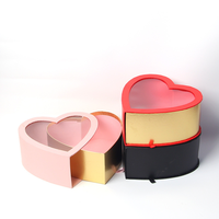 Caja de Regalo en Forma de Corazón con Ventana, Impresión a Color, Hecha de Cartón Resistente