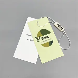 Customized Brand Logo Printing Luxury Hanging Label With Free Slings Special Swing Paper Product Hang Tags For Clothing Garment