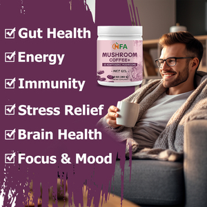 OEM ODM <b>Mushroom</b> <b>Coffee</b> Powder with <b>Mushroom</b> Blend Instant Arabica <b>Coffee</b> Support Gut Brain Health Energy Immunity Focus Mood - Product Image 4