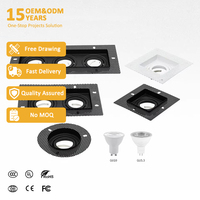 Éclairage intérieur LED encastré carré à double ou triple tête, downlight sans cadre GU10 pour la maison et le bureau