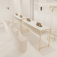 Ensemble de table de manucure simple ou double, mobilier de salon de manucure de luxe léger, personnalisation OEM, solution complète pour projets de salon