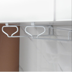 Bar di bawah kabinet rak gantung cangkir anggur kaca gelas Stemware Goblet Organizer penyimpanan pemegang rak gantungan di bawah kabinet - Product Image 3