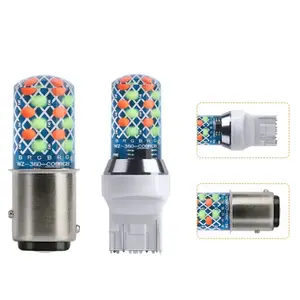 1157 t25 t20 led 자동차 테일 램프 cob 36smd 턴 신호 브레이크 라이트 역방향 레드 블루 옐로우 화이트 플래시 스트로브 전구