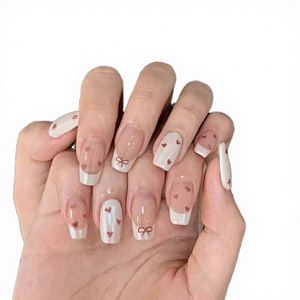 Vente en gros de faux ongles carrés en ABS faits à la main de style français, effet œil de chat, autocollants, avec pointes en cristal très brillantes, certifiés CE - Product Image 2