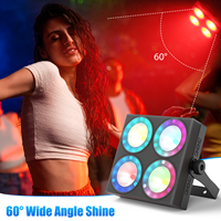 Luz LED de escenario Uking Mini de 4 ojos con control remoto, iluminación programable DMX512 para teatro, conciertos, clubes y eventos