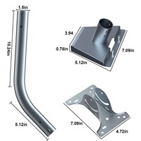 Starlink Gen 3 Accessoires V3 V4 Métal Alliage d'aluminium Durable Support antichoc Toit/Mur/Montage sur mât plat Support d'adaptateur