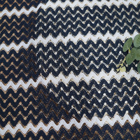Tissu en dentelle jacquard brodé noir et blanc, tricoté, écologique, extensible, doux, teint en fil, pour vêtements de filles