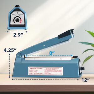 Máy <span class=keywords><strong>h</strong></span>àn nhiệt Impulse 8 inch, máy <span class=keywords><strong>h</strong></span>àn nhiệt thủ công nhẹ, dùng cho túi nhự<span class=keywords><strong>a</strong></span>/PE/PP, kèm phụ kiện thay thế - Product Image 2