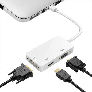 Puerto de pantalla multifunción, compatible con 4k, 1080p, 3 en 1, DP a HDTV, VGA, DVI, para proyector, <span class=keywords><strong>port</strong></span>átil, HDTV - Product Image 1