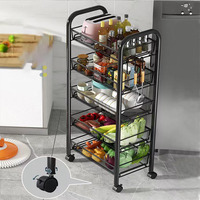 Étagère de rangement rotative pour cuisine, chariot de rangement pour cuisine, étagère rotative à 5 niveaux pour légumes