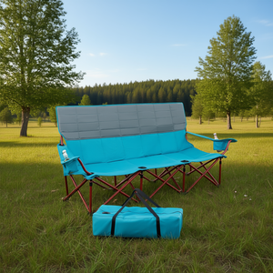 Silla Plegable Ligera de Tela Oxford para 3 Personas con Portavasos, Acolchado de Algodón, para Campamento al Aire Libre, Incluye Bolsa de Almacenamiento - Product Image 2