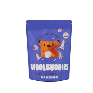 Pochette debout mate imprimée personnalisée sac en mylar en papier d'aluminium sacs d'emballage en plastique avec zip-lock pour amis en laine et crochet - Product Image 1
