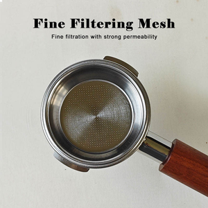 Panier-filtre à café sans fond en bois massif, design portable, 58 mm, adapté à la préparation du thé - Product Image 4