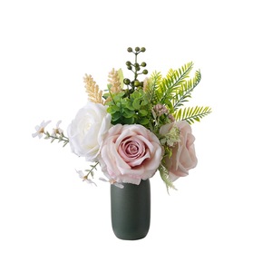 Ramo de Rosas Artificiales Shining Moon, Decoración para Bodas, Tela Plástica Tejida, Decoración para el Hogar CF01361A - Product Image 5