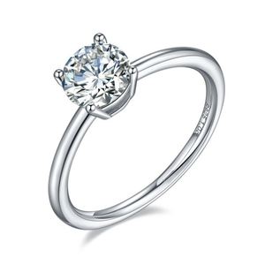 Anillo de Diamante Moissanite de 1 Quilate, Clásico, de Plata 925, para Compromiso o Boda, para Mujer - Product Image 3