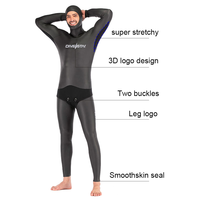 DIVESTAR LOGO personnalisé combinaison de natation Freedive en néoprène de haute qualité 3mm super extensible en peau lisse pour homme