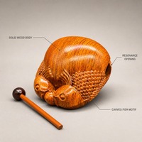 Bloc de temple en bois artisanal, petite percussion bouddhiste pour la méditation et le chant, ornement décoratif anti-stress pour le bureau