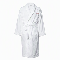 Robe de couple avec col châle en coton éponge double face, blanche, respirante et épaisse, pour les vacances et l'usage quotidien, taille unique