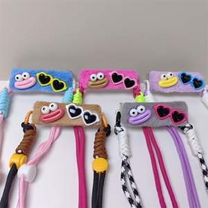 Étui de téléphone mignon en peluche avec bouche de saucisse de dessin animé, sac messager, lunettes de soleil, avec sangle de téléphone pour iPhone 15 14 13 12 Plus/pro/pro Max - Product Image 4