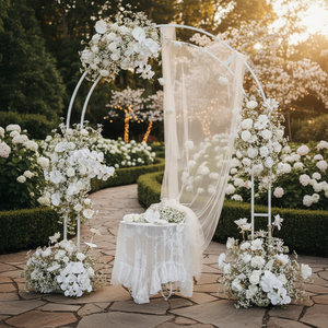 Decoración Floral de Paniculata Blanca para Eventos de Boda, Fondo para Propuesta de Matrimonio, Flores Artificiales, Arco de Flores Colgante de Pared - Product Image 1