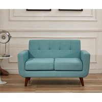 Canapé 2 places en tissu de haute qualité avec cadre en bois, repose-pieds, profil bas, accoudoirs bas, moderne, confortable et pliable pour salon et chambre
