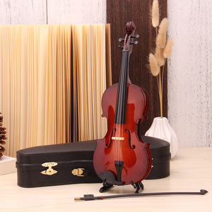 Vente en gros mini instrument de <span class=keywords><strong>violon</strong></span> en bois modèle ornement bibelots ornements de noël en bois articles de décoration maison pour cadeau - Product Image 4