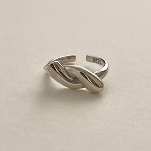 Anelli annodati in argento 925 Sterling placcato oro Chunky aprono anelli regolabili - Product Image 5