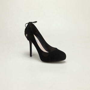 Escarpins à plateforme en daim à bout rond avec nœud et lacets arrière, style rétro, pour soirée, style millénaire, chaussures de mariée - Product Image 2