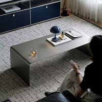 Table basse carrée moderne en acier inoxydable pour petits salons - Meuble léger, écologique et multifonctionnel pour la maison