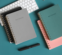 Carnet A5 rechargeable en cuir, reliure spirale, couverture de planificateur à 6 anneaux, papier épais, agenda professionnel, cadeau