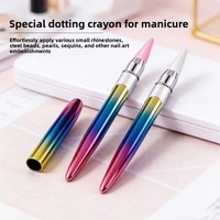 Stylo à points pour nail art en métal, modèle international, avec pointe dégradée, outil de pose d'autocollants et de strass, sans outils auxiliaires