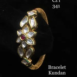 印度花式手链珠宝女性人造手链手工可调蓝白色手链传统婚礼
