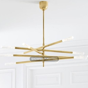Lámpara de Araña LED Dorada para <span class=keywords><strong>Restaurante</strong></span>, Sala de Estar o Villa, Moderna y Lujosa, de <span class=keywords><strong>Cristal</strong></span> - Product Image 2