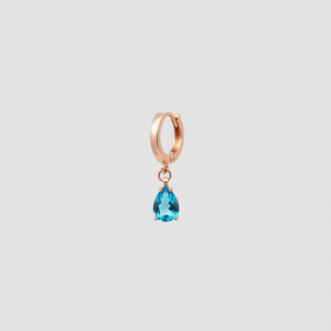 Boucles d'oreilles Azuris en argent sterling 925 avec zircon bleu fabriqué en Turquie - Product Image 2