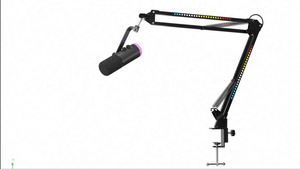 Microphone dynamique RVB haute fidélité, nouvelle arrivée, micro pour jeux et podcasts avec support RVB pour enregistrement en studio - Product Image 4