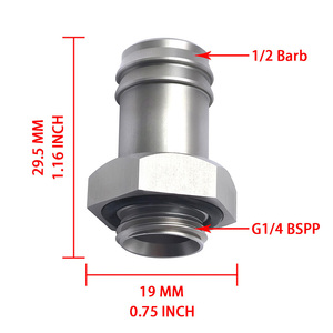 Adaptador de Conexión de Manguera de Acero Inoxidable de 1/2 Pulgada, Conector Recto G1/4 BSPP para Línea de Fluidos Automotrices - Product Image 4