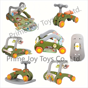 7-in-1 תינוק טרולי טרולי טרמפ עם סתיקת סל מנענע סוס נדנדה - Product Image 2