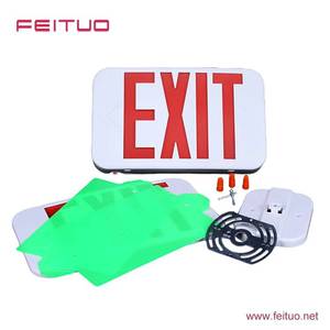 Feituo – panneau de sortie commercial mural éclairé par LED, à économie d'énergie, boîtier blanc, éclairage de secours - Product Image 2