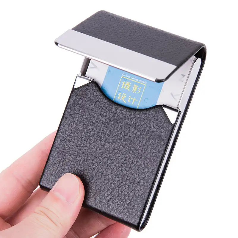 Custom Gift Stainless Leather Alloy Name Card Place Box For Men Woman Id Case Luxury Aluminum Metal Slim Business Card Holder