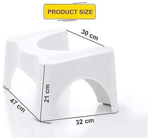 Taburete de inodoro blanco de 8 pulgadas, forma cuadrada natural duradera para una eliminación saludable y reducción de la tensión, soporte para sentadillas - Product Image 4