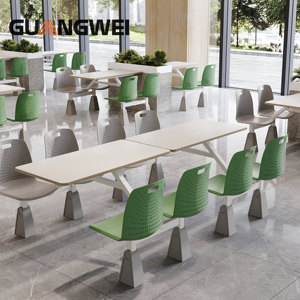 Mesa de comedor moderna <span class=keywords><strong>para</strong></span> estudiantes de 4 asientos <span class=keywords><strong>para</strong></span> proyectos escolares, cafeterías, solución integral <span class=keywords><strong>para</strong></span> restaurante, <span class=keywords><strong>muebles</strong></span> de Hotel, Panel de madera - Product Image 2